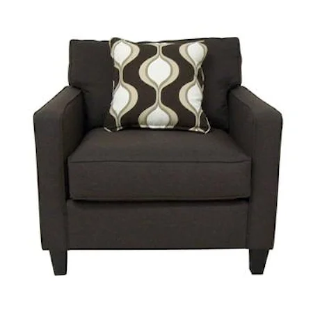 Contemporary-Style Chair with Bold Accent Pillow